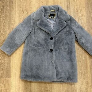 Sam Edelman Gray Faux Fur Pea Coat - M